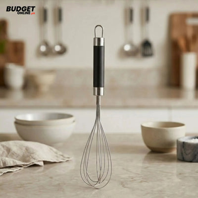 Adoral Stainless Steel Egg Beater with Black Handle