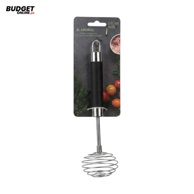 Adoral Stainless Steel Egg Beater With Black Handle