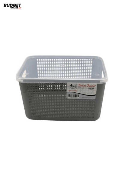 Plastic Storage Basket With Lid