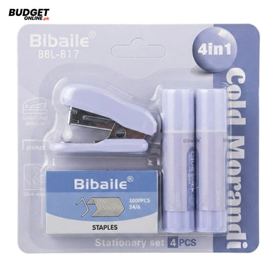 Bibaile 4-In-1 Stapler And Glue Stick Set