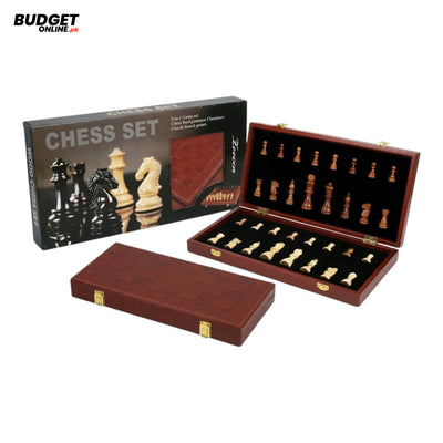 Wooden 3-in-1 Chess Game Set 40cm