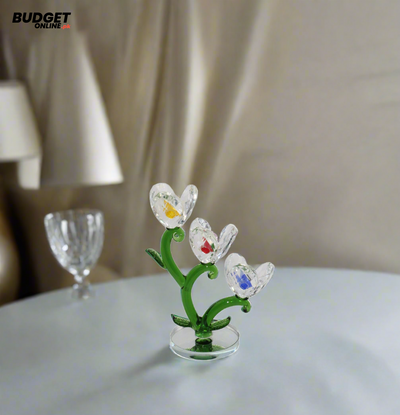 Crystal Triple Flower Table Decoration