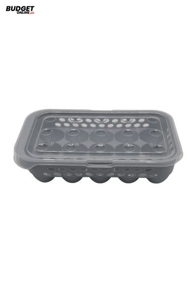 15-Compartment Plastic Egg Storage Tray With Lid