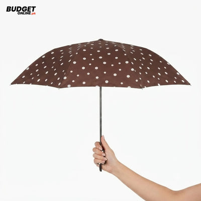 Compact Folding Rain Umbrella With Metal Handle