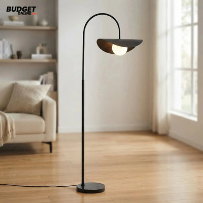 Black Metal Arc Floor Lamp