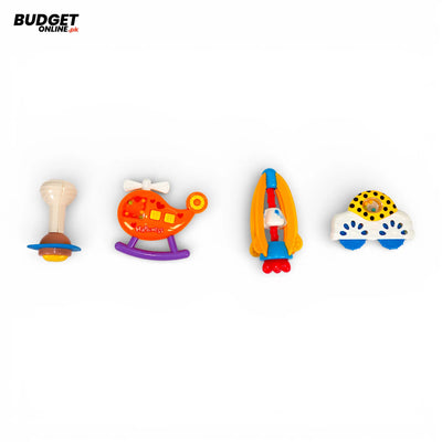 Colorful 4-Piece Baby Rattle Set