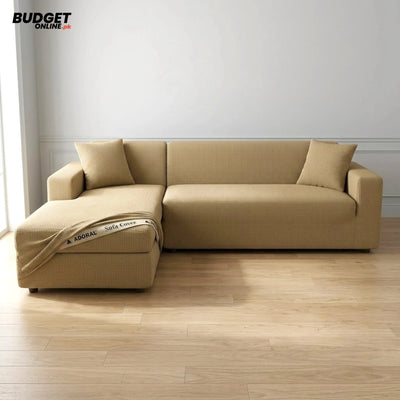 7-Seater L-Shape Sofa Cover – Brown