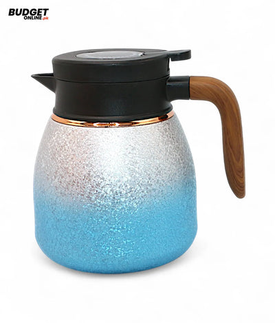 1.1L Silver Blue Stainless Steel Flask
