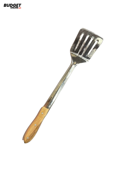 Stainless Steel Slotted Turner with Wooden Handle