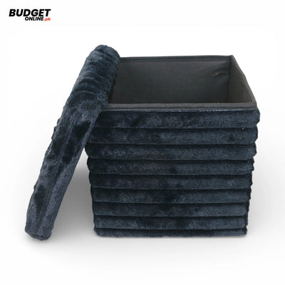 Black Foldable Storage Stool