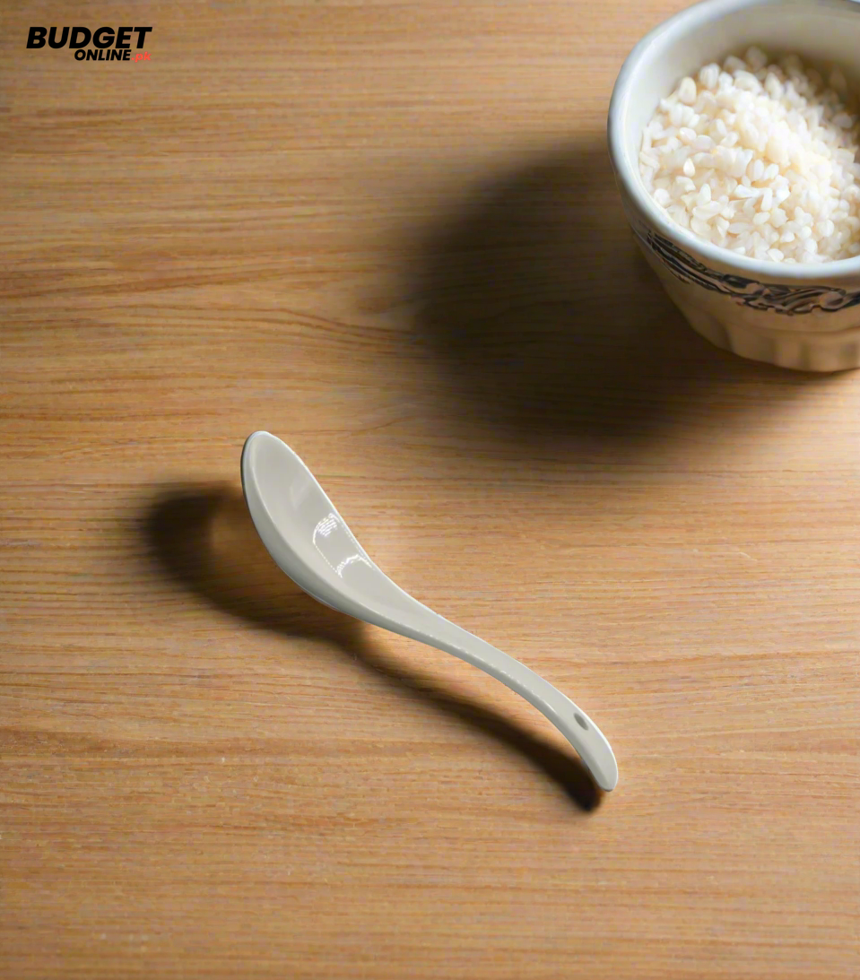 White Ceramic Soup Spoon
