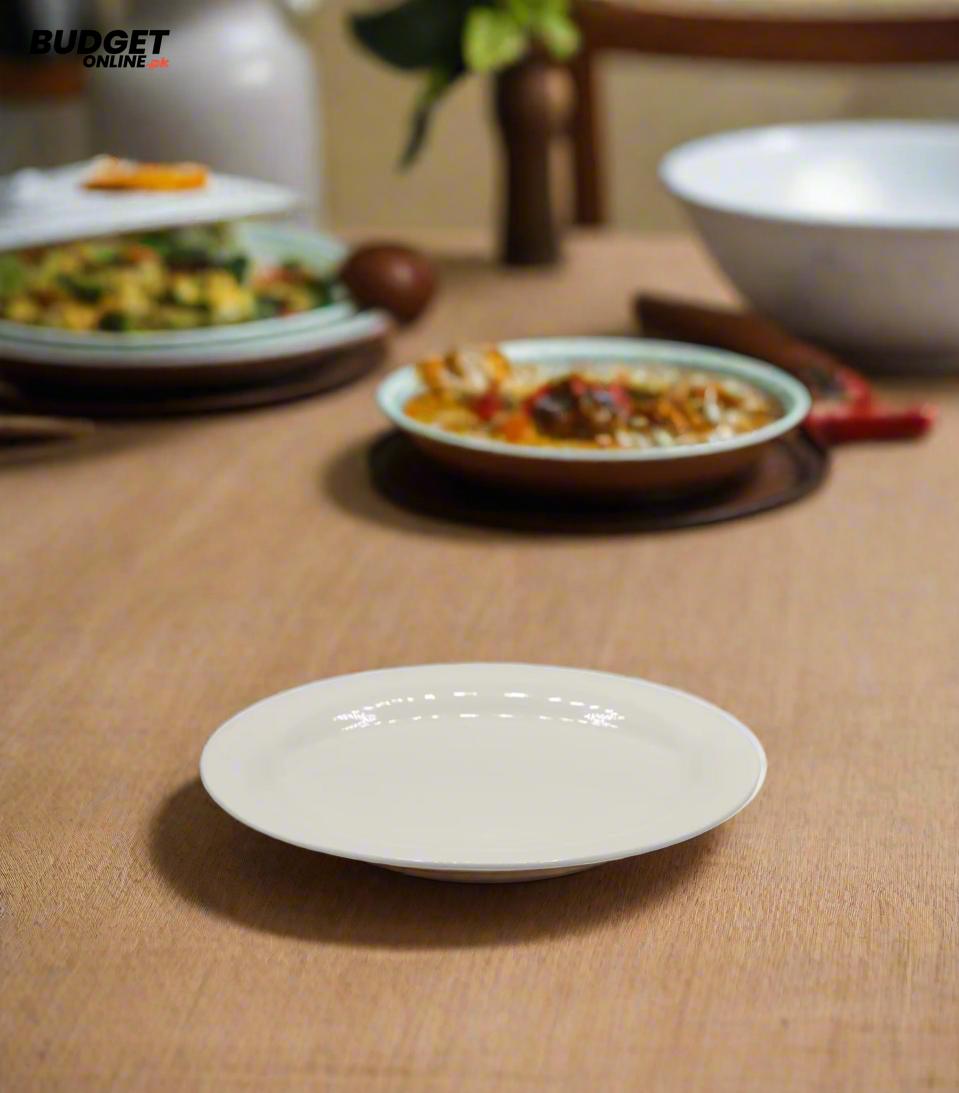 White Ceramic Dinner Plate 10 Inch