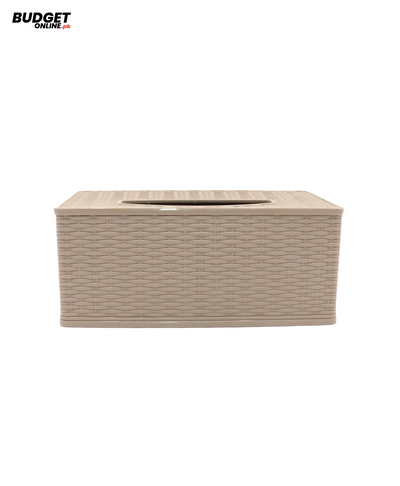 Rectangular Woven-Style Plastic Tissue Box
