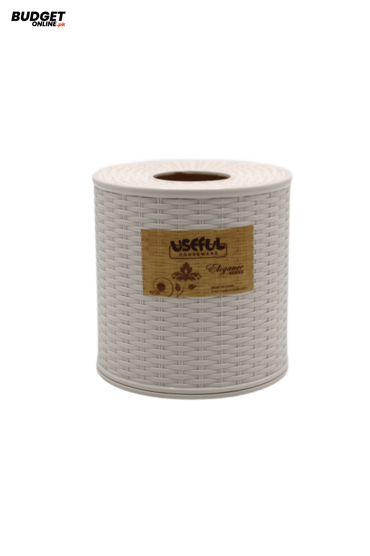 Round Woven-Style Plastic Tissue Box