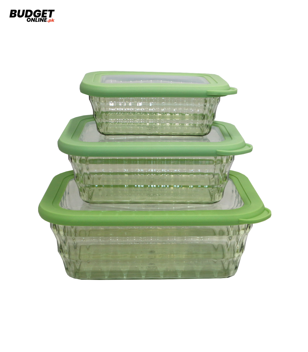 3-Piece Rectangular Acrylic Storage Box Set