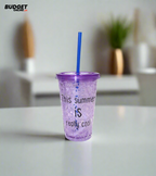 Acrylic Gel Tumbler With Straw