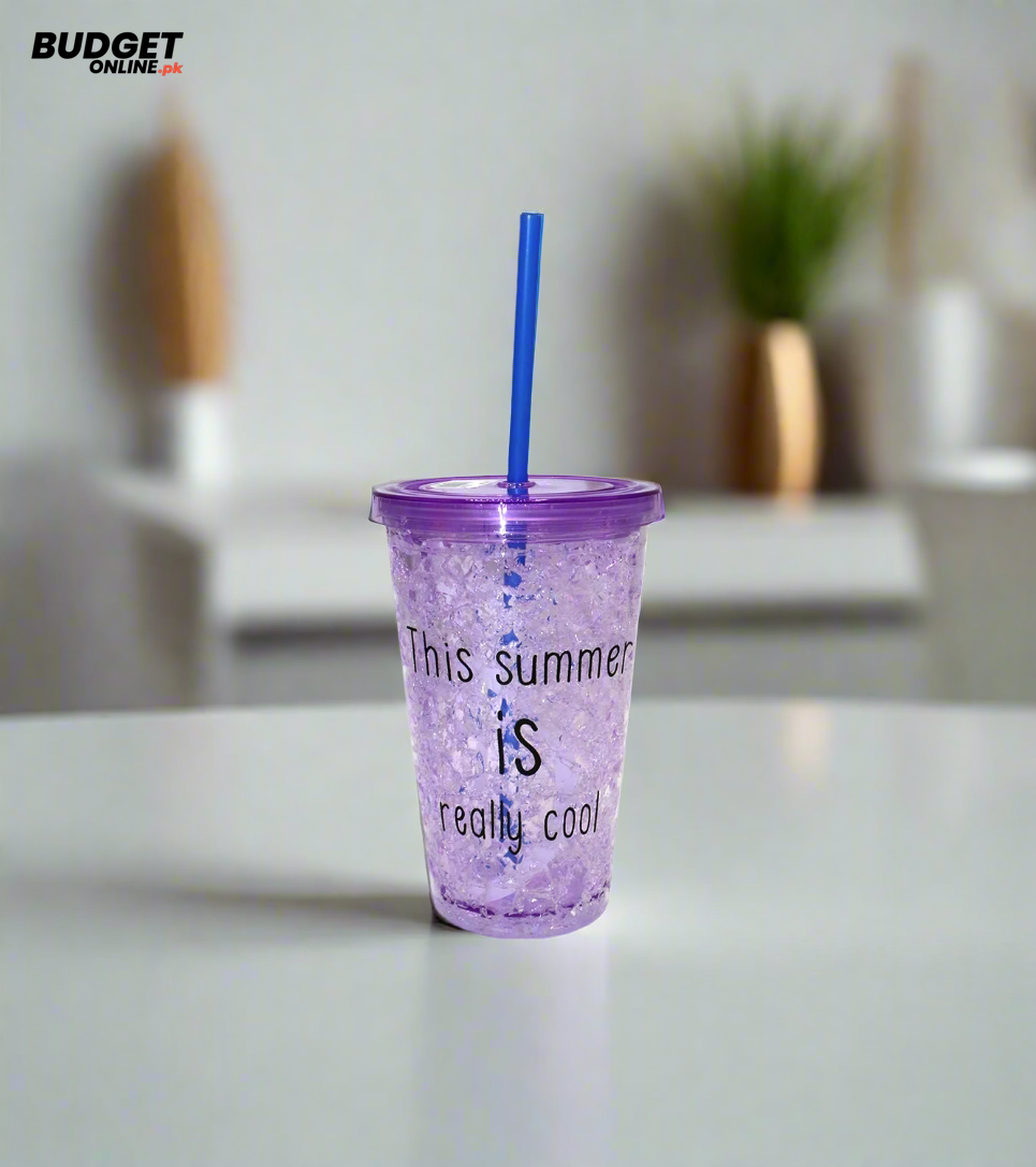 Acrylic Gel Tumbler With Straw