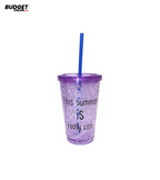 Acrylic Gel Tumbler With Straw
