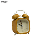 Wooden-Style Square Alarm Clock