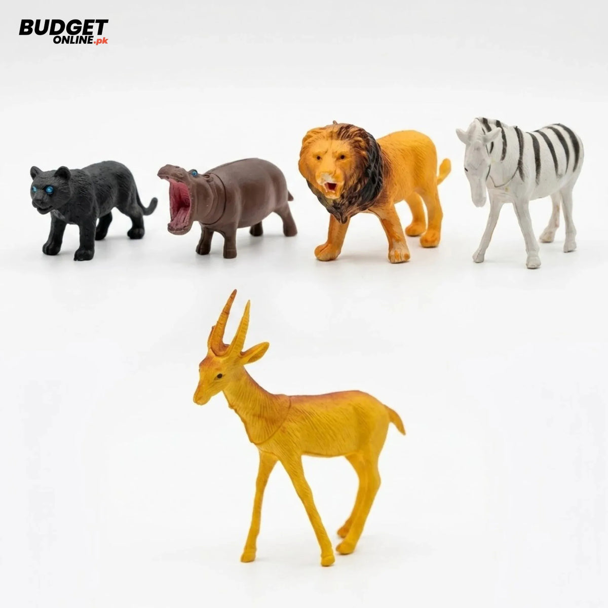 6-Piece Colorful Wild Animal Toy Set