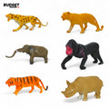 Colorful Wild Animal Figures 6-Piece Set