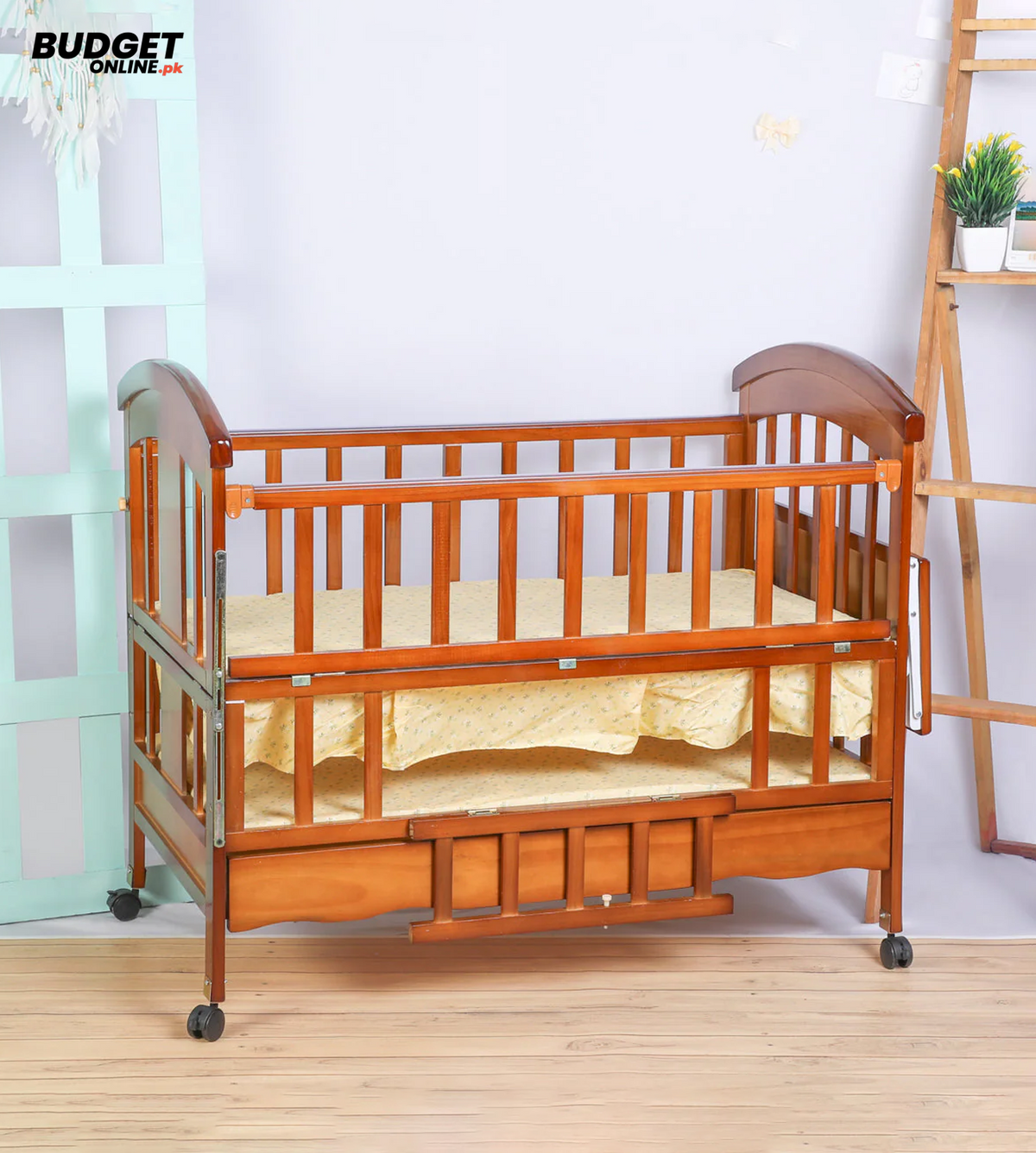 Baby Wooden Cot With Wheels