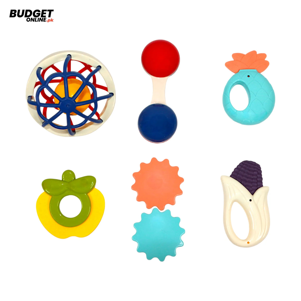 6-Piece Colorful Baby Rattle Set