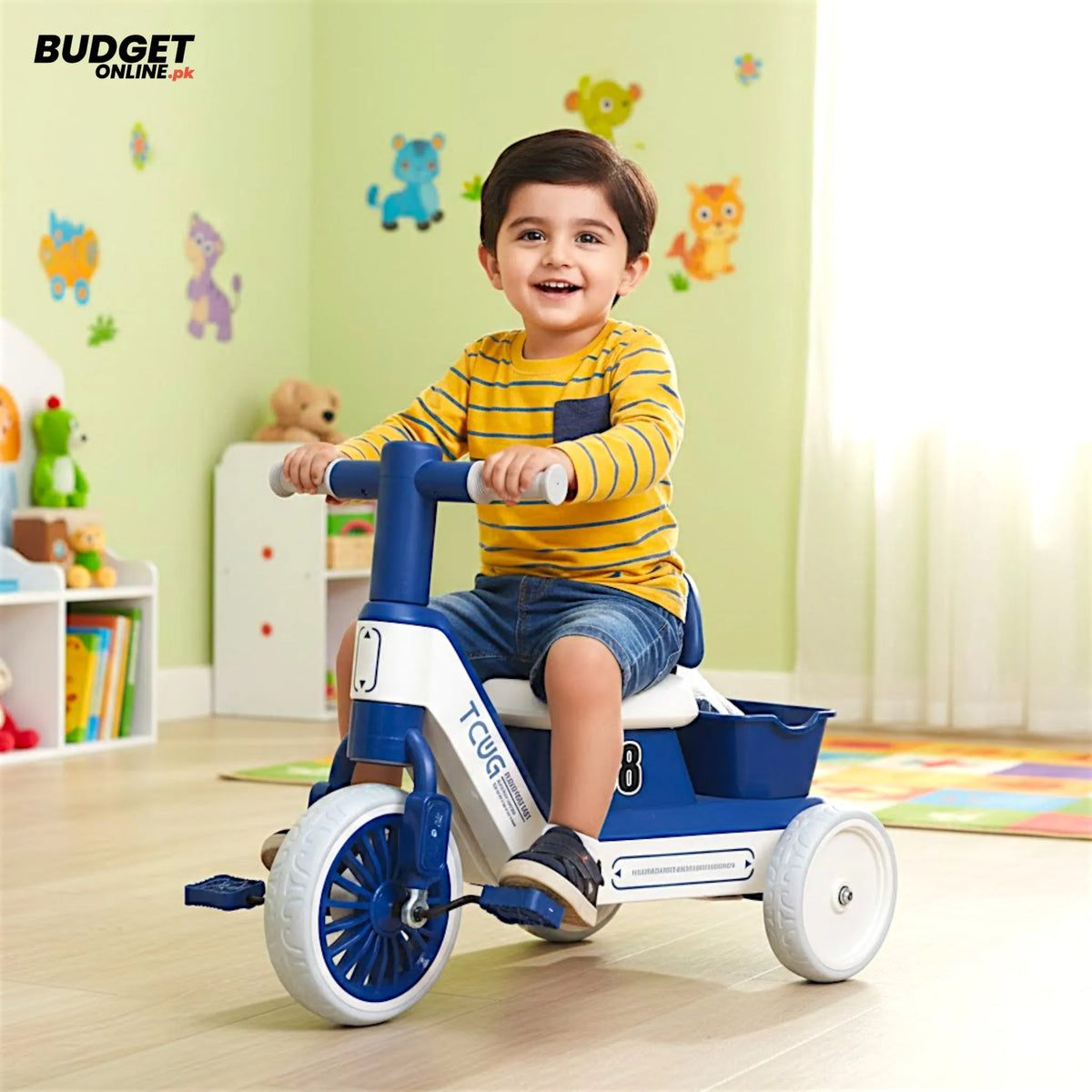 Kids Musical Tricycle With Storage Basket