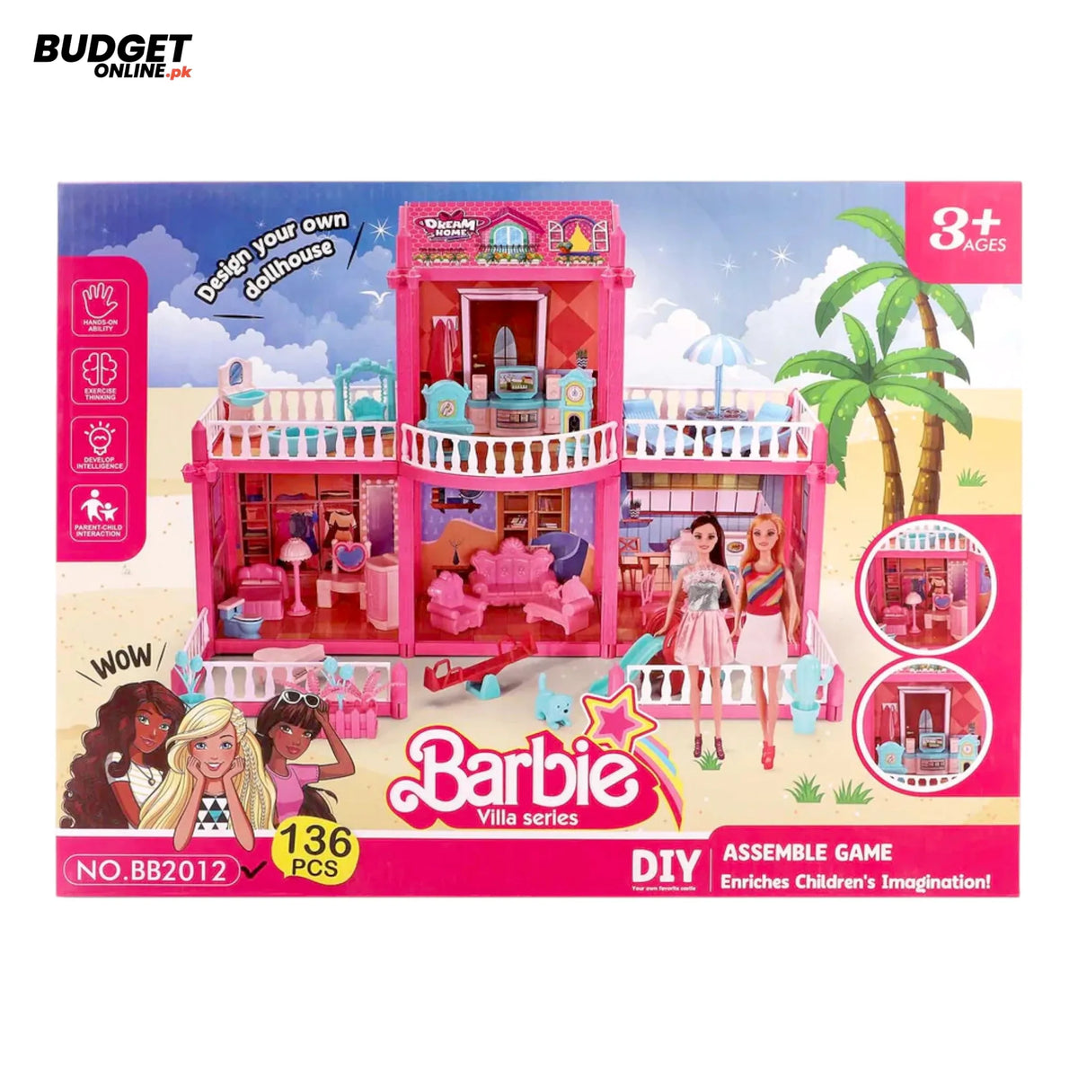 Barbie Villa Series 136-Piece Doll House