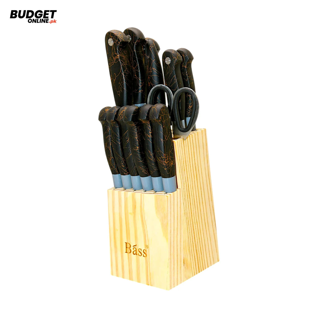 Bass 14-Piece Kitchen Knife Set With Wooden Stand