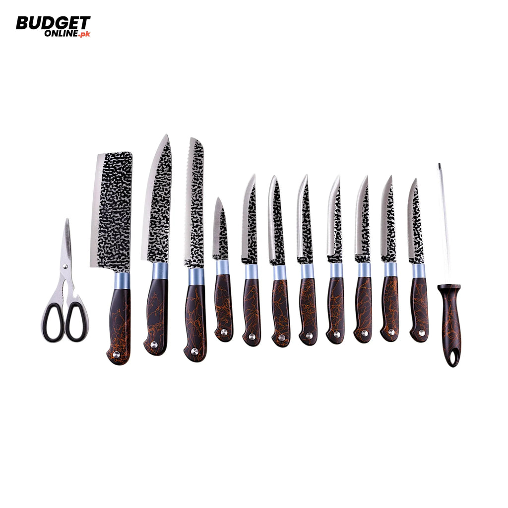 Bass 14-Piece Kitchen Knife Set With Wooden Stand