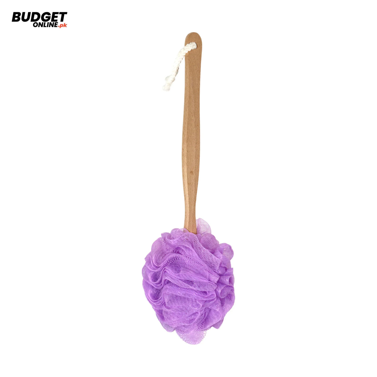 Bath Sponge With Wooden Handle