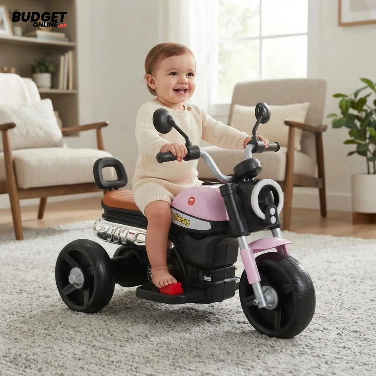 Kids Battery Ride-On Bike With Music & Lights