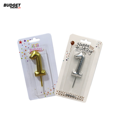 Number 1 Birthday Candle – Gold or Silver