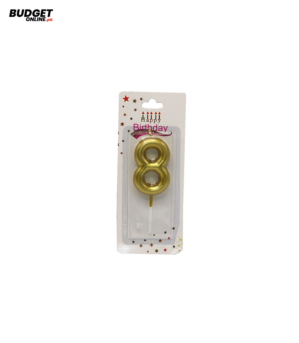 Number 8 Birthday Candle - Gold or Silver