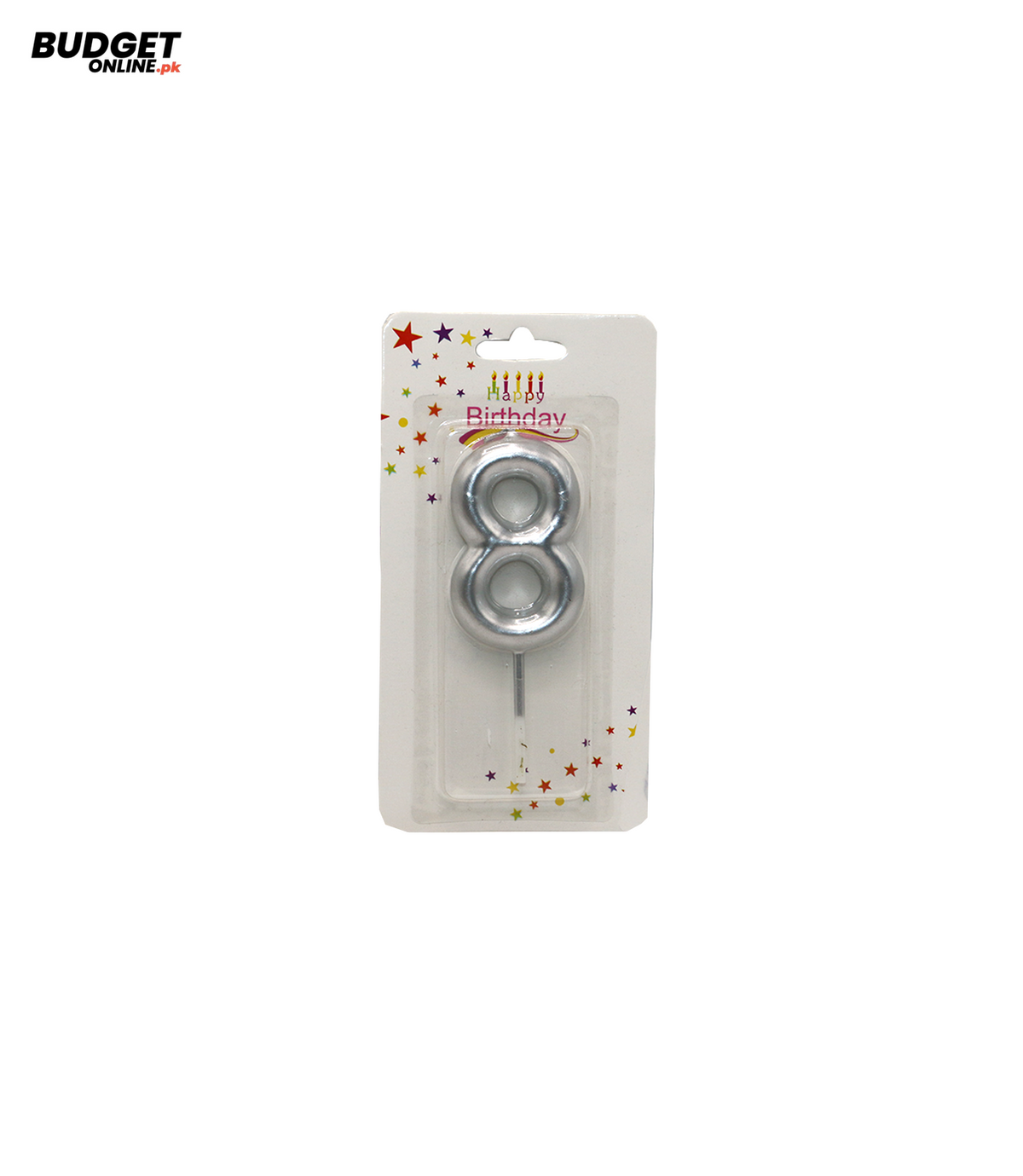 Number 8 Birthday Candle - Gold or Silver