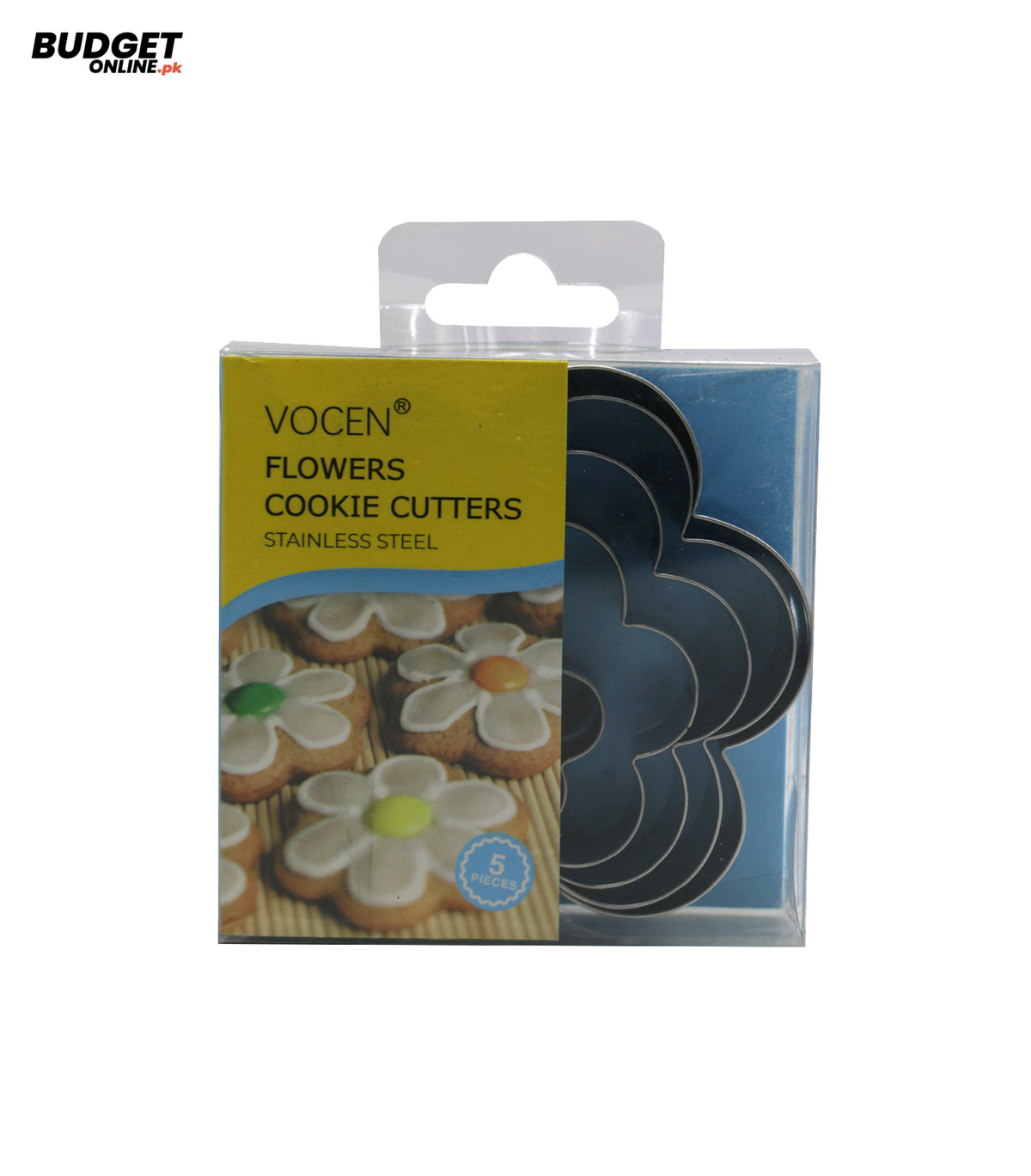 5-Piece Stainless Steel Flower Cookie Cutter Set