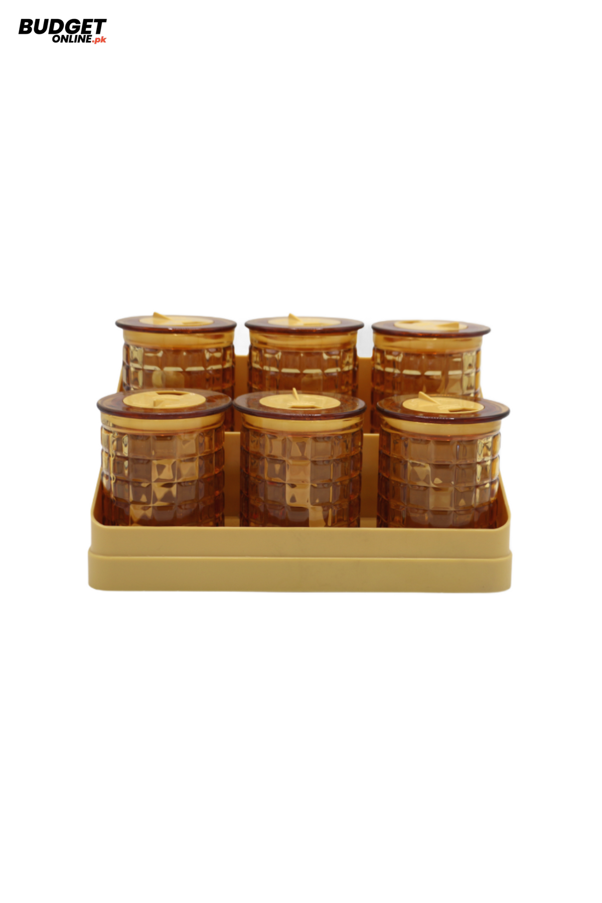 7-Piece Plastic Spice Jar Set With Holder
