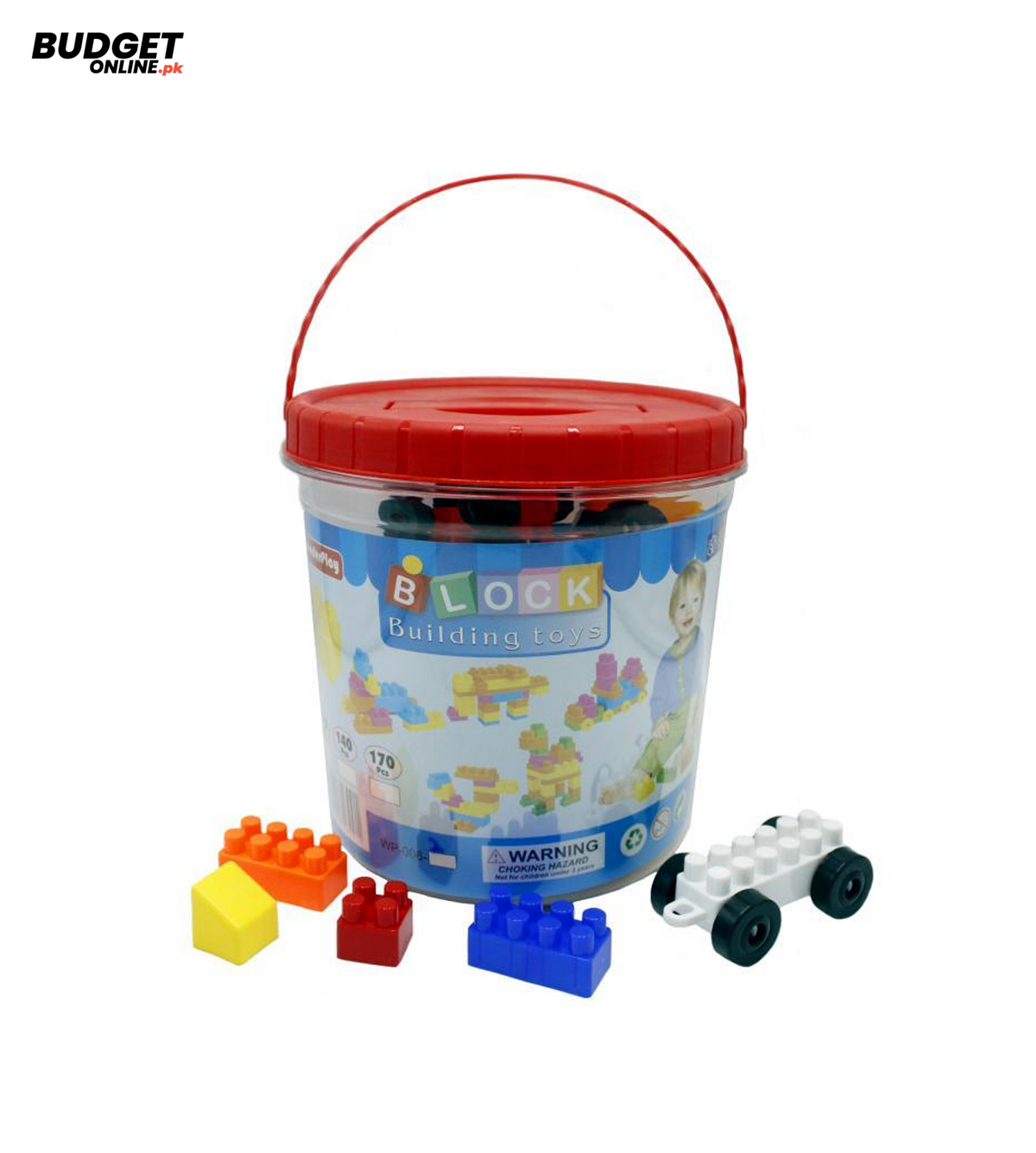 Colorful Building Blocks Bucket – 110 Pieces