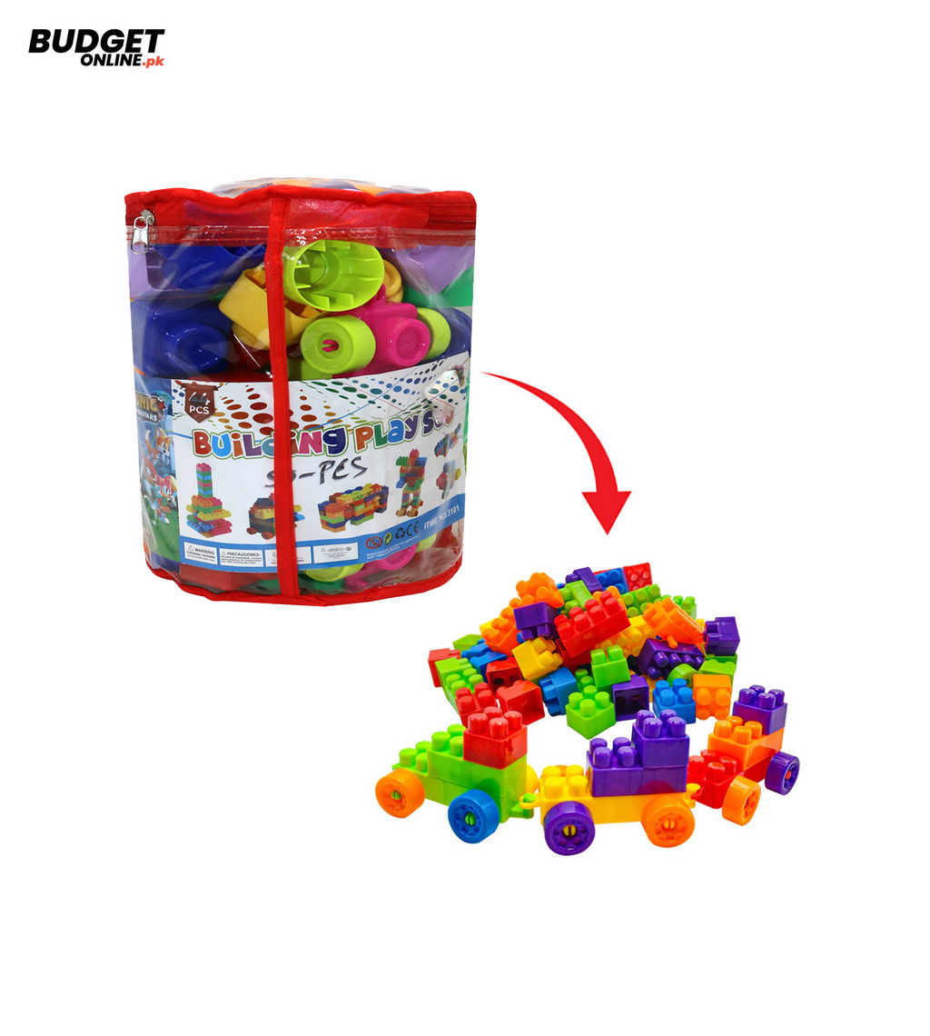 50-Piece Multicolor Building Blocks Set