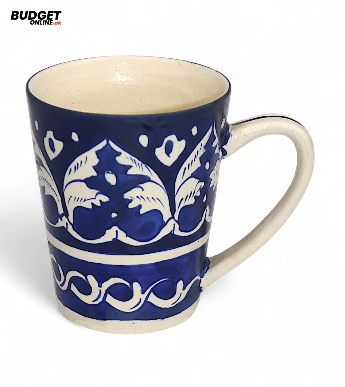 Blue Pottery Mug with Traditional Pattern