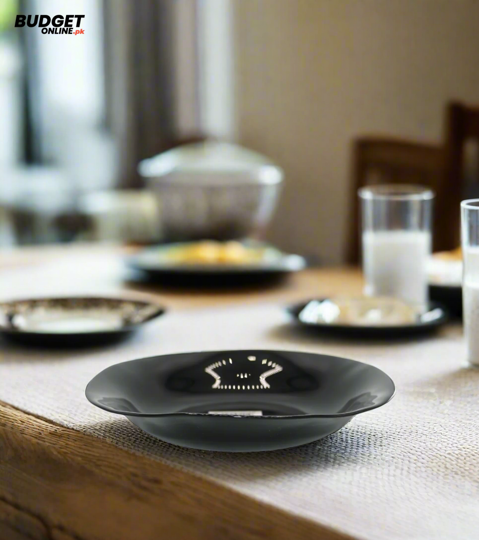 Black Marble Finish Soup Plate 8.5 Inch