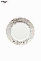 White Floral Rim Quarter Plate