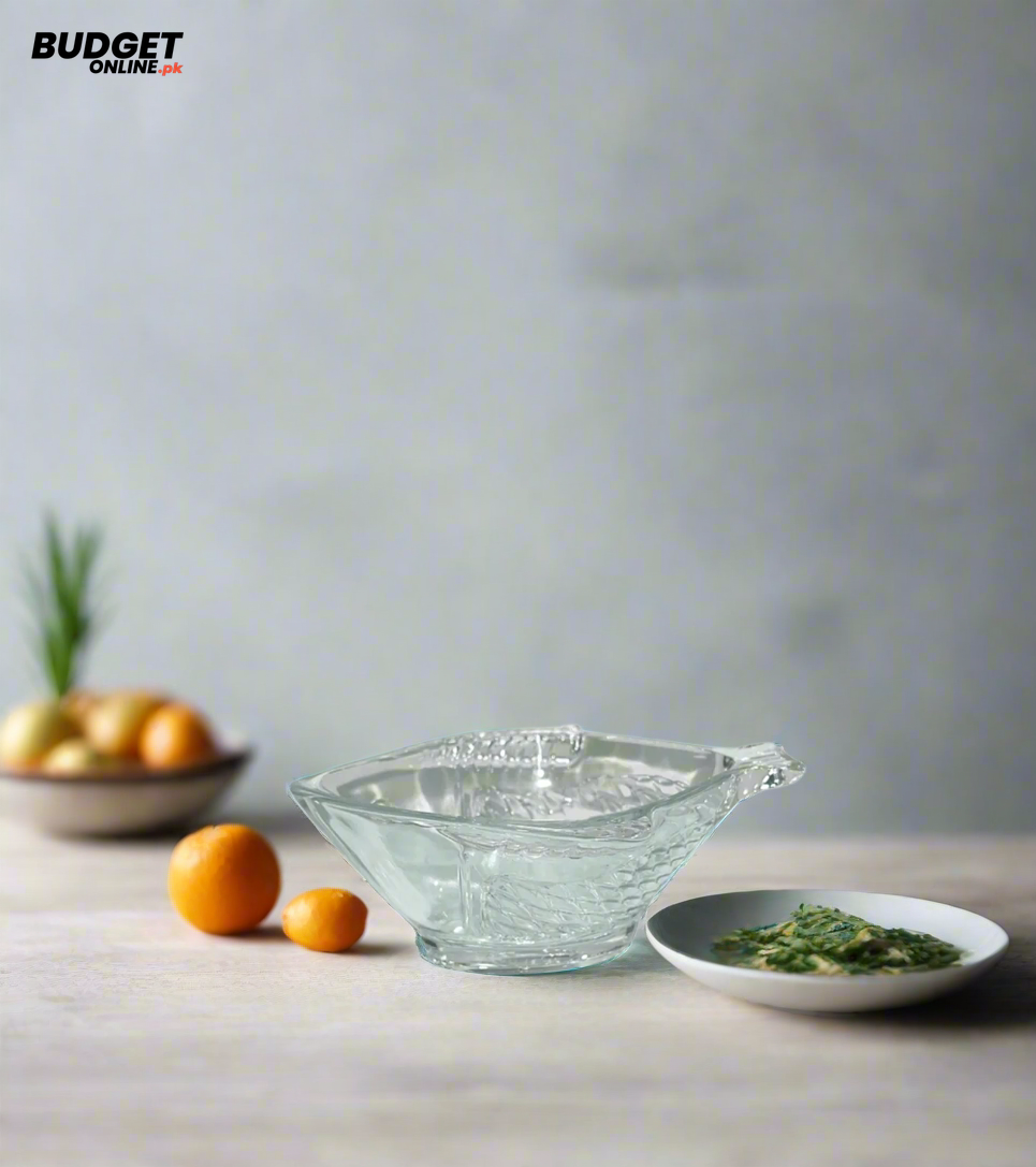 Fish-Shaped Glass Serving Bowl
