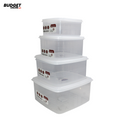 4-Piece Square Plastic Storage Box Set