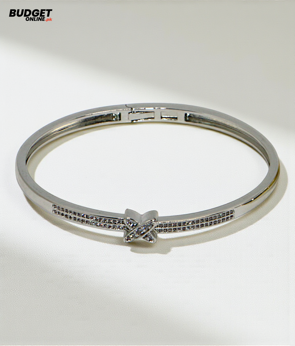 Crystal Cross Bangle Bracelet
