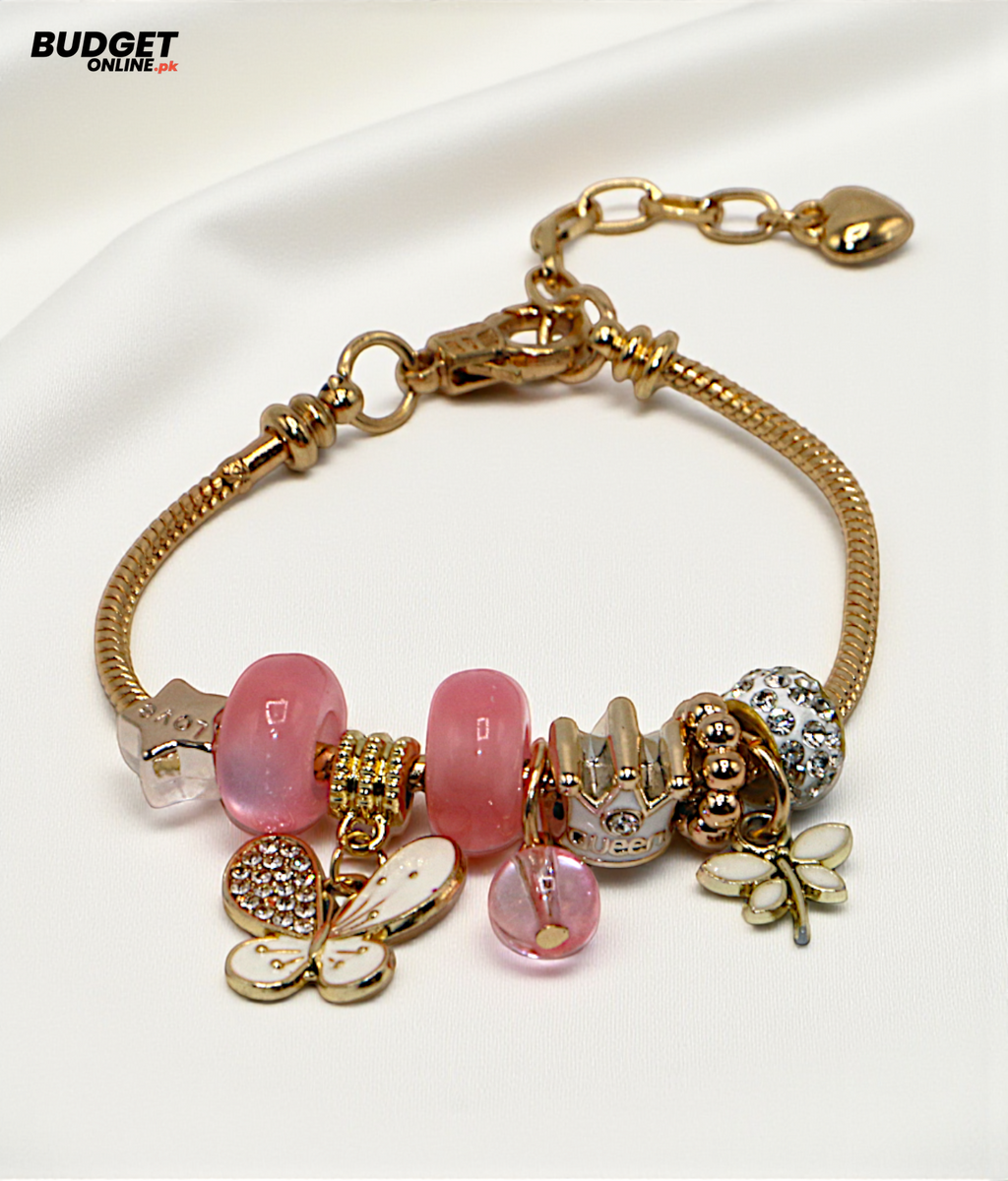 Charm Beaded Snake Chain Bracelet