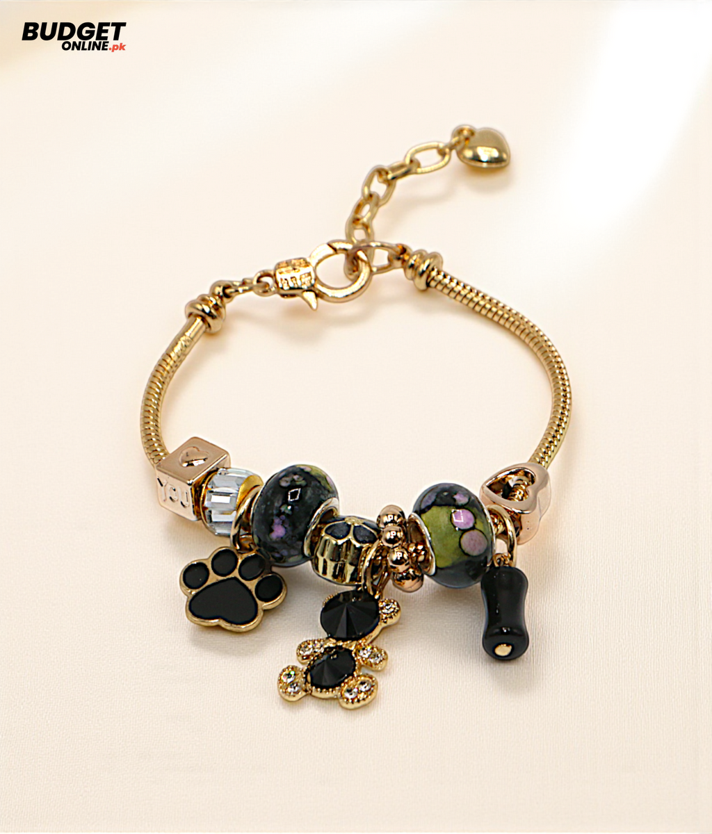 Charm Beaded Snake Chain Bracelet