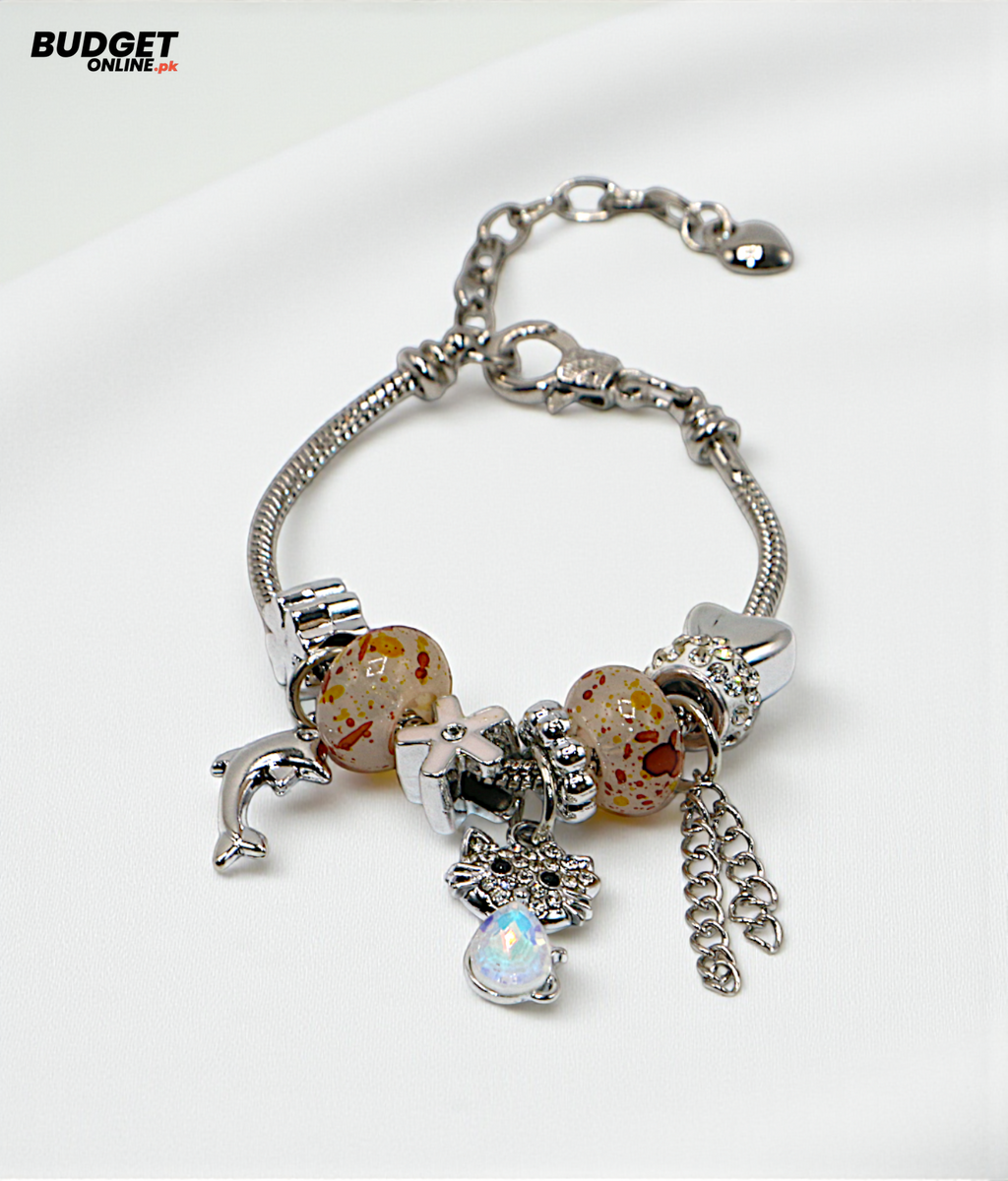 Charm Beaded Snake Chain Bracelet