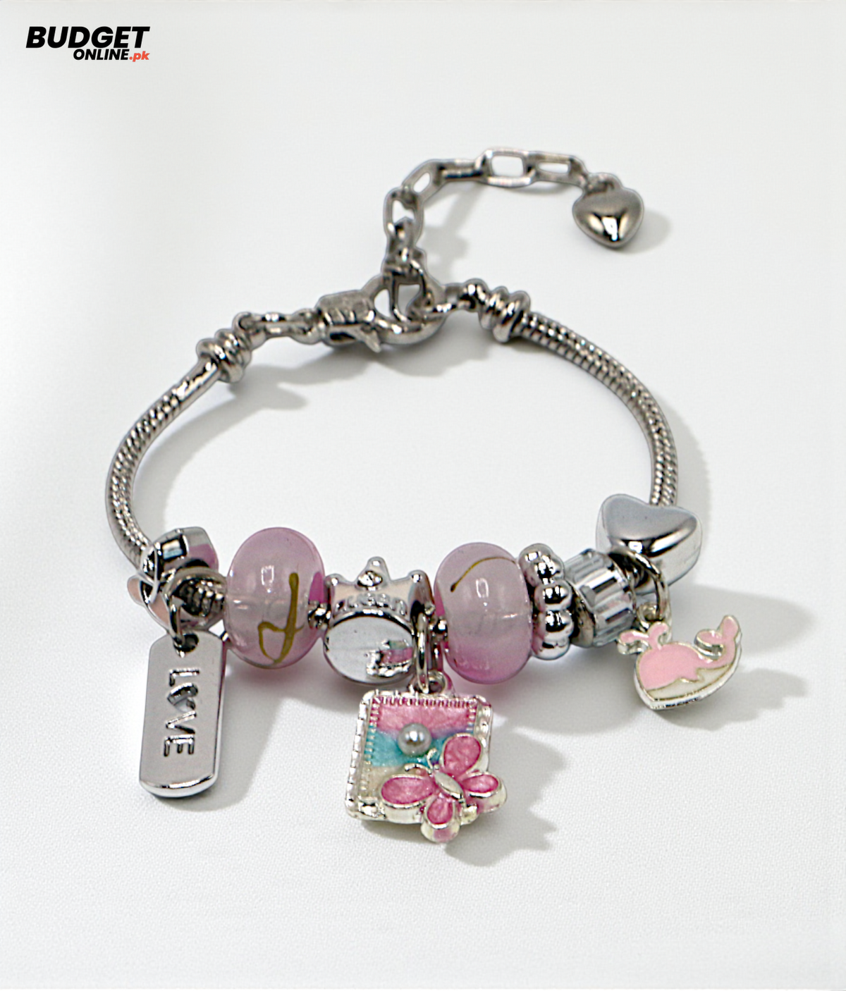 Charm Beaded Snake Chain Bracelet
